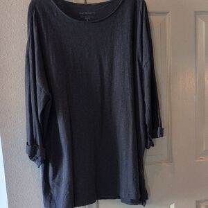 Purejill XL Dark Charcoal Tunic & Matching Full Leg Crop Pants Size Lg